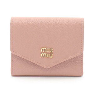 Miu Miu VITDAINO Tri fold Leather Wallet Pink